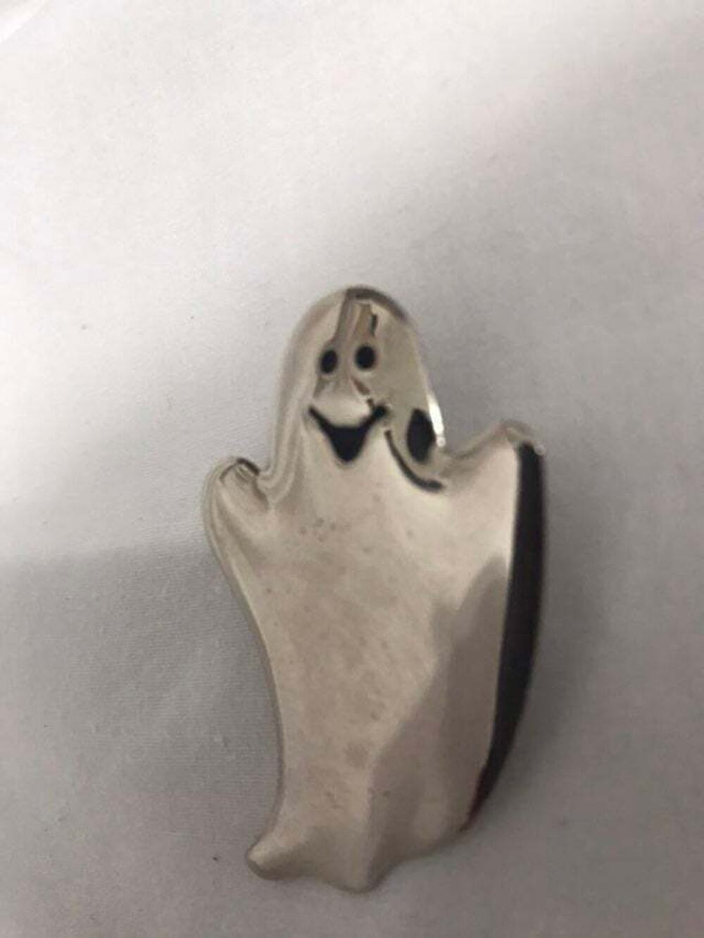 Ghost Hallmark Vintage Brooch Silvertone pin pinback Fun! Cute!
